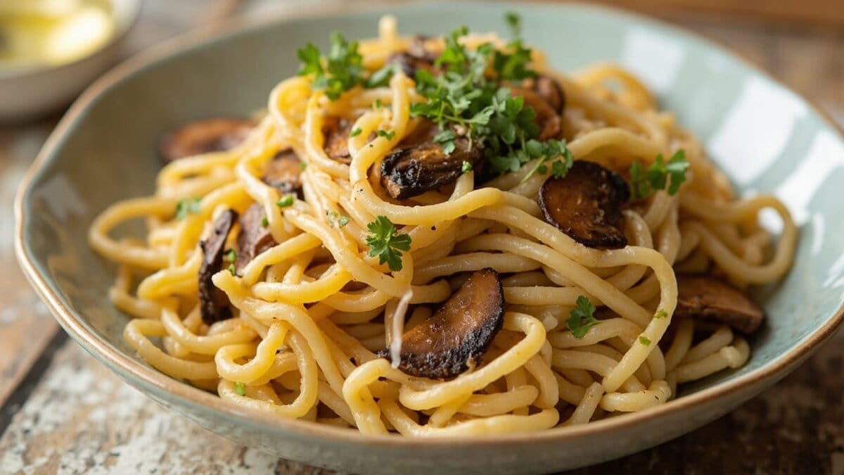 Potato Noodles with mushrooms recipe image 1 Potato Noodles with mushrooms recipe - illustration 1