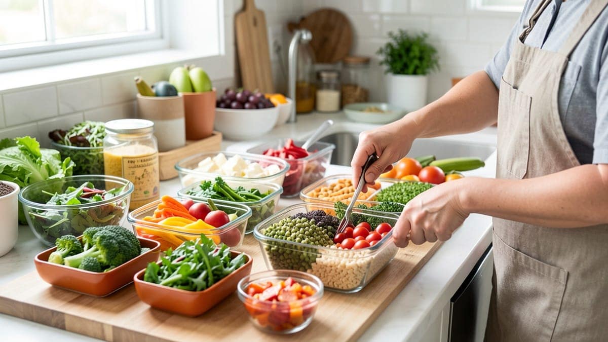 weight loss tips 2026 for beginners healthy meal prep planning colorful ingredients