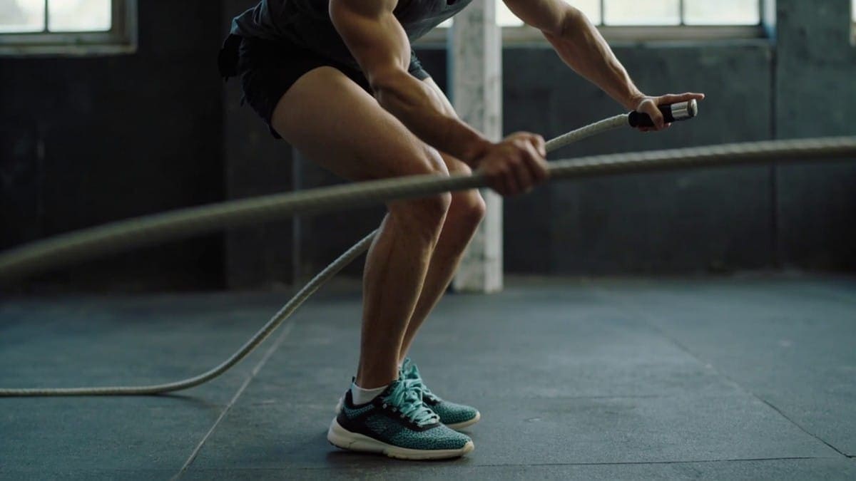 jumping rope workout - correct jump rope form on a cushioned floor