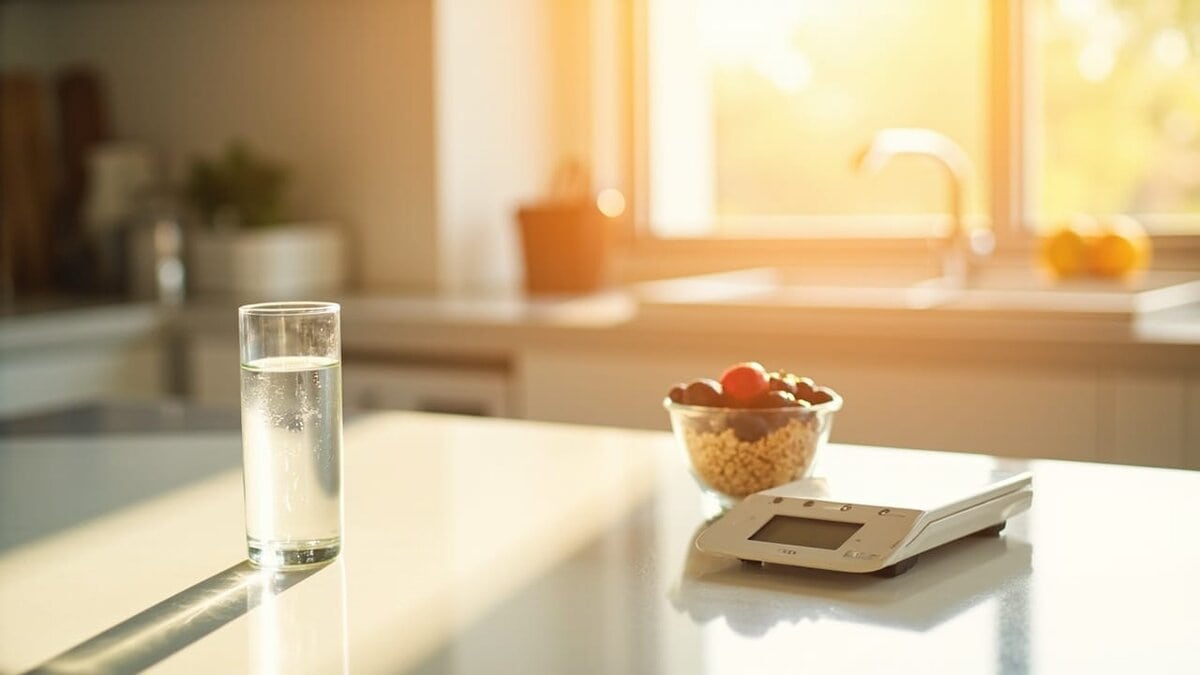 losing weight mistakes to avoid - bright morning kitchen with water and oats