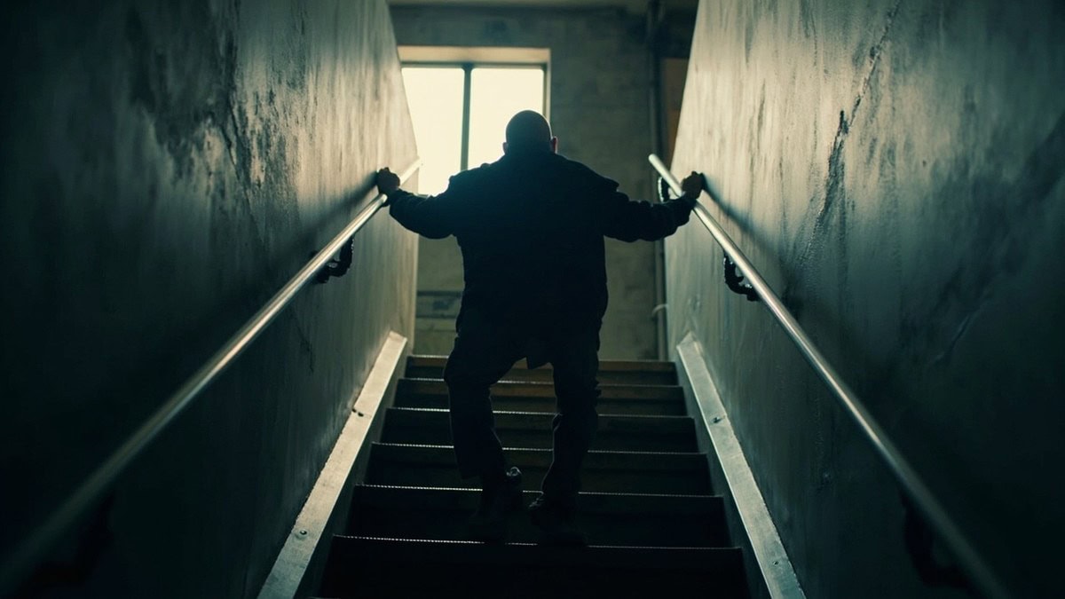 stair climbing workout demonstration step 3