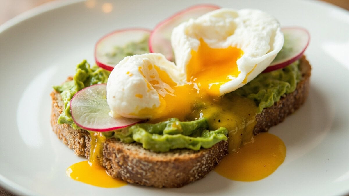 Low glycemic breakfast recipes - avocado toast with poached egg