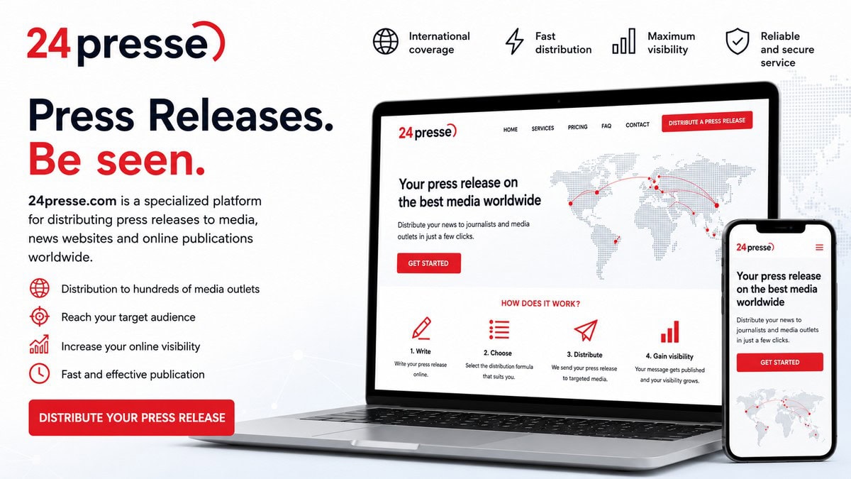 24Presse press release distribution service: submit a release, choose the scope and reach French and international media