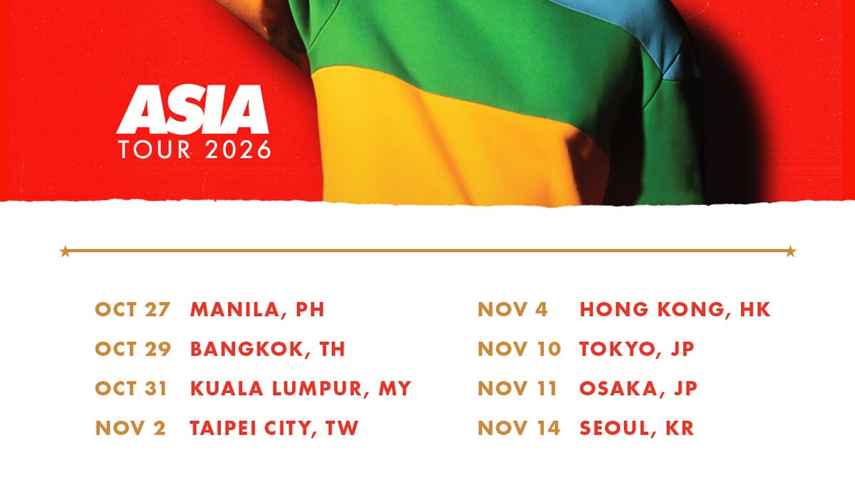 Jason Mraz《Asia 2026 Tour》八站含台北:11/2 南港展覽館,5/30 開賣