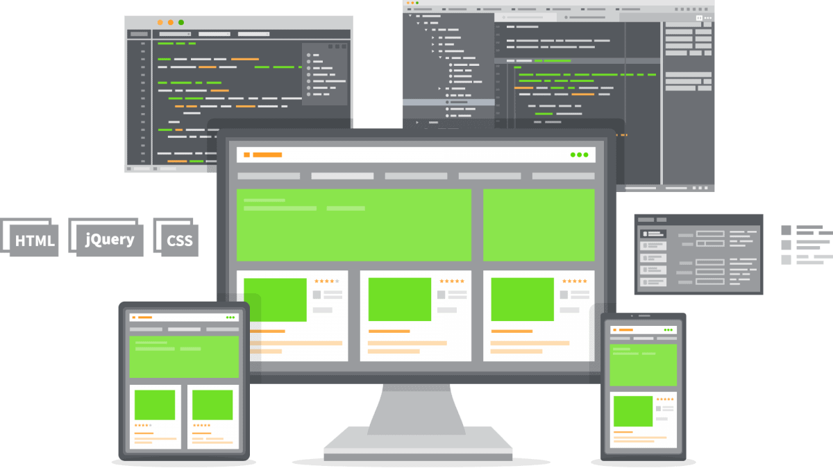 Grafik mit verschiedenen Displays -Webdesign