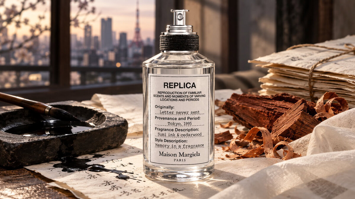 Maison Margiela Replica Letter Never Sent fragrance pyramid Maison Margiela Replica Letter Never Sent fragrance pyramid with sumi ink accord, red cedarwood and white musk