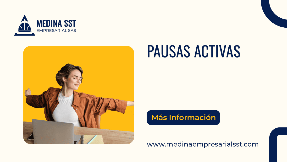 Sesión de pausas activas en el trabajo para mejorar la salud, reducir el estrés y aumentar la productividad en la empresa.