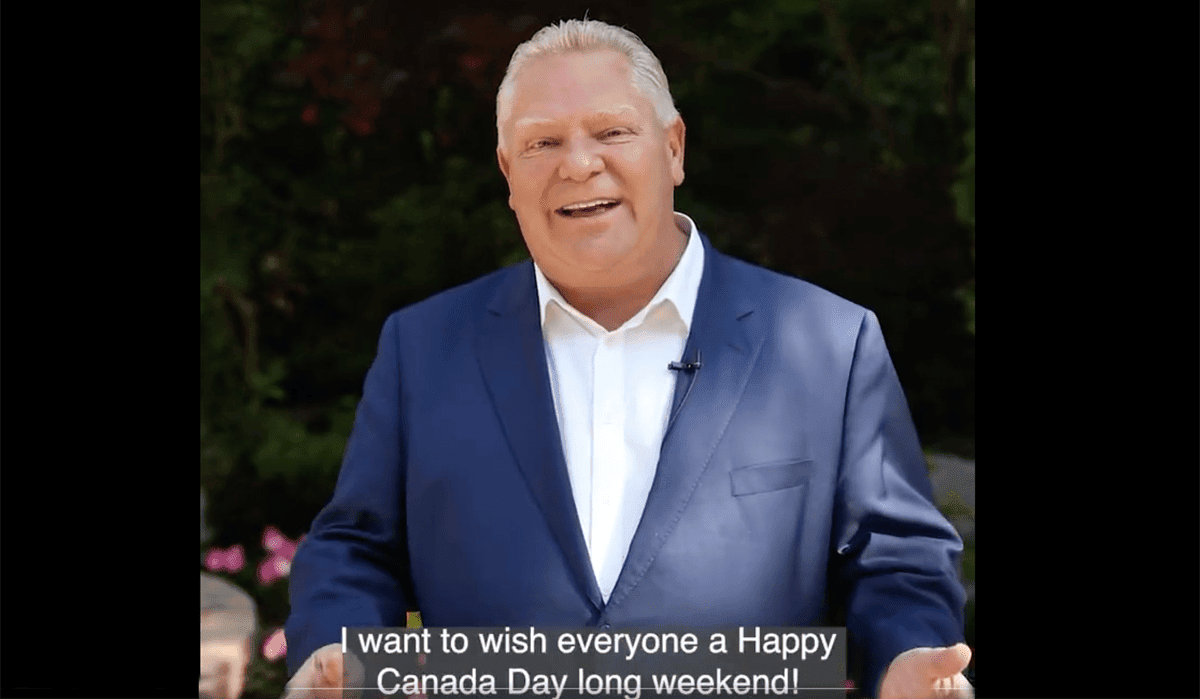 Premier Doug Ford shares a Canada Day Message