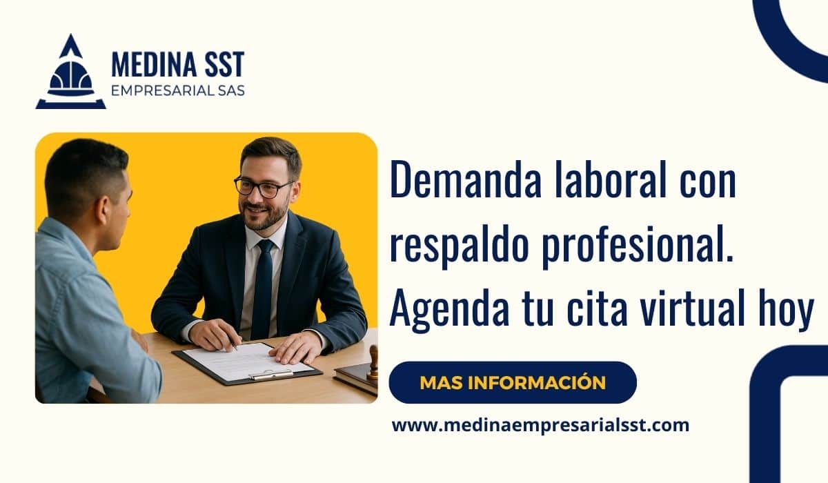 Asesor laboral profesional brinda orientación a trabajador sobre demanda laboral en una oficina moderna.