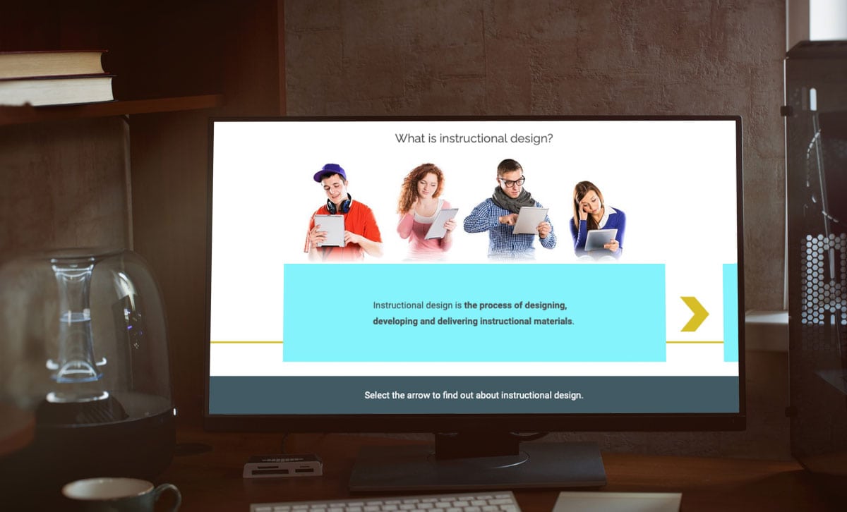 Screenshot showing What is instructional design slide. Screenshot showing What is instructional design slide.
