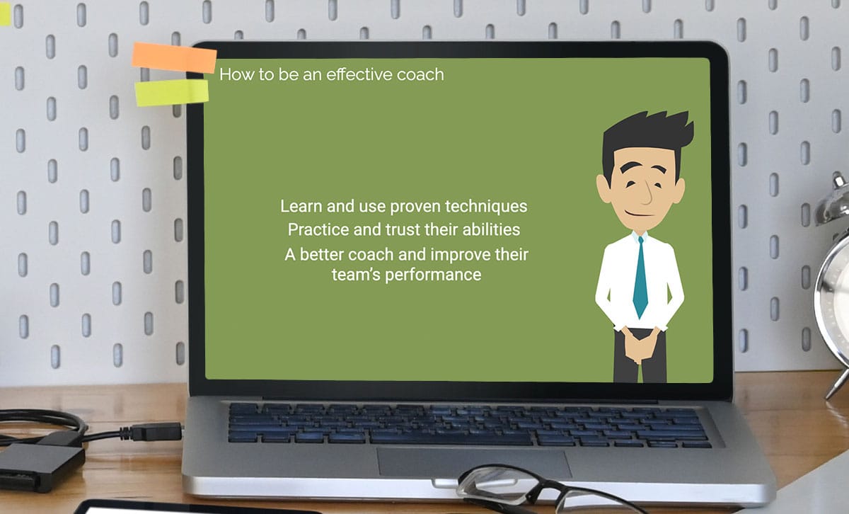 Screenshot showing How to be an effective coach slide. Screenshot showing How to be an effective coach slide.