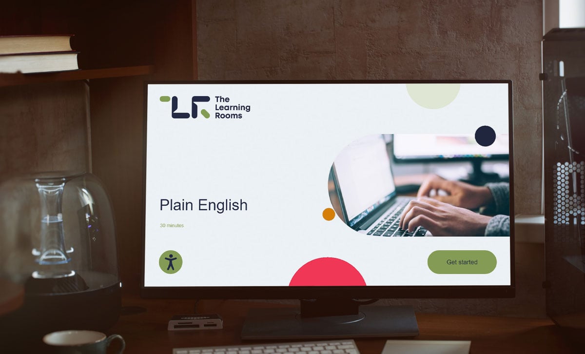 Screenshot showing the title slide of Plain English online course. Screenshot showing the title slide of Plain English online course.