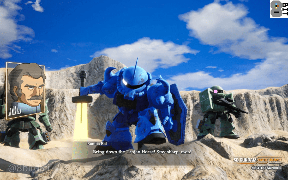 Ramba Ral prepares for battle in SD Gundam: Battle Alliance. 