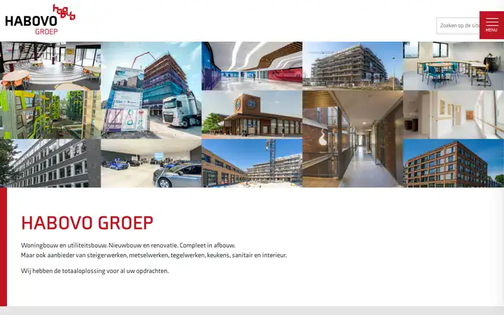 Oude homepage van Habovo Groep