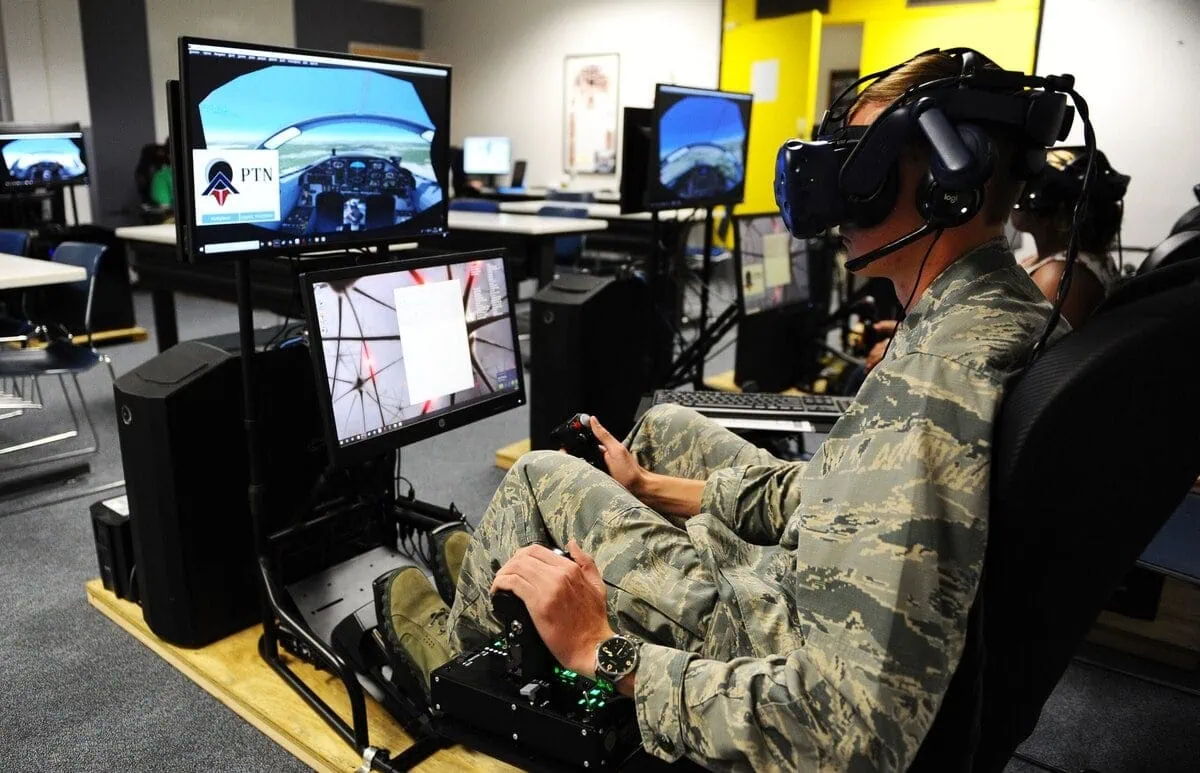 equipment military training in vr