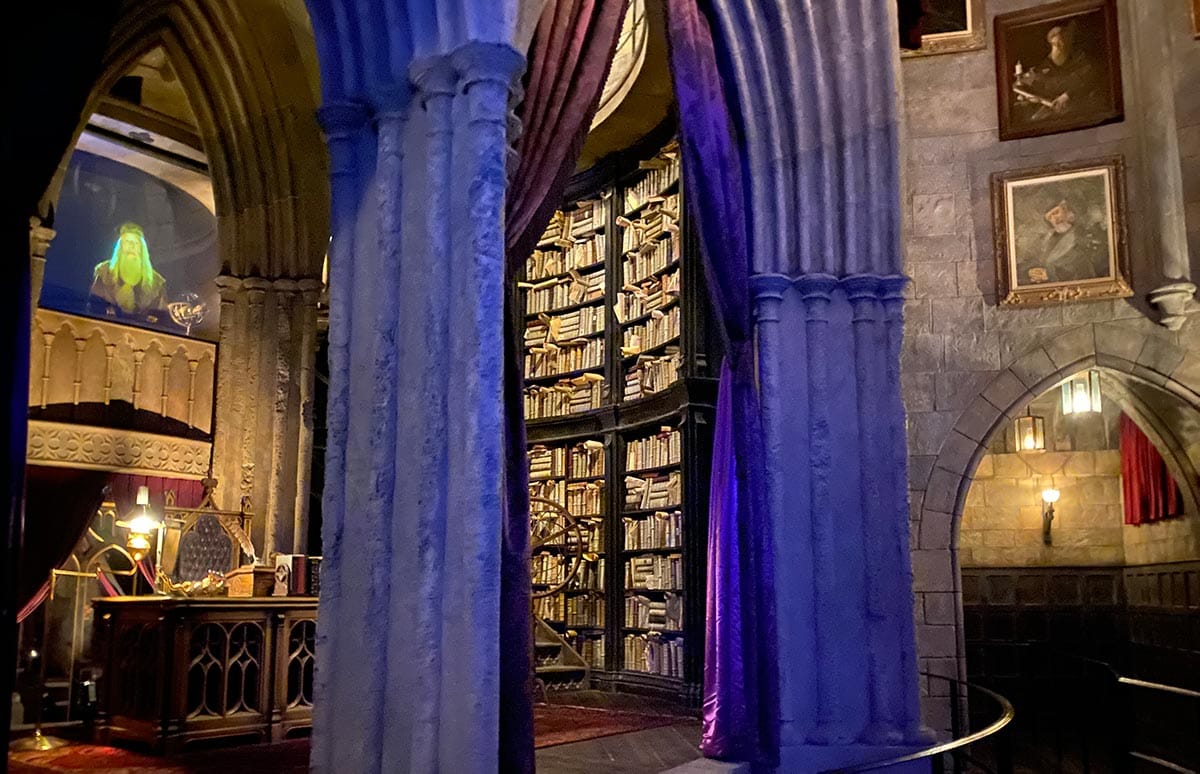 Bookshelf in Principal Dumbledore's room