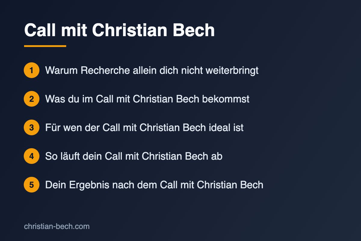 Call mit Christian Bech – Überblick