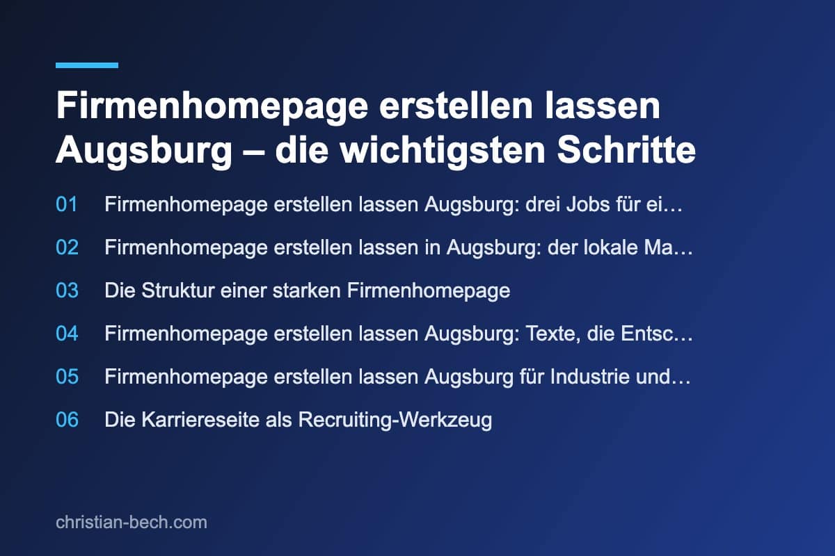 Firmenhomepage erstellen lassen Augsburg – die wichtigsten Schritte