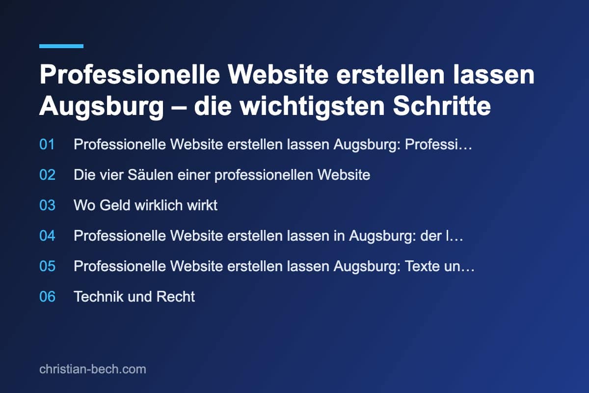 Professionelle Website Augsburg: Ablauf und Pakete