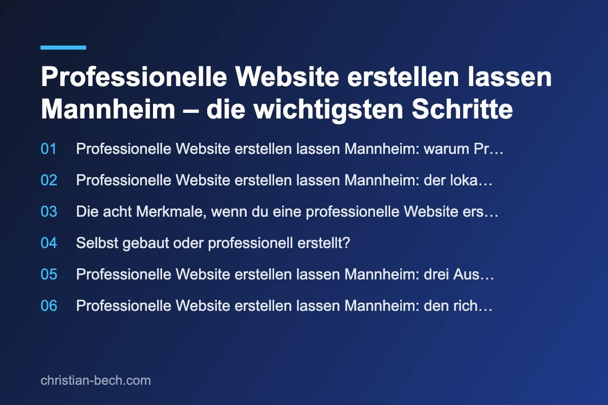 Professionelle Website Mannheim mit Christian Bech
