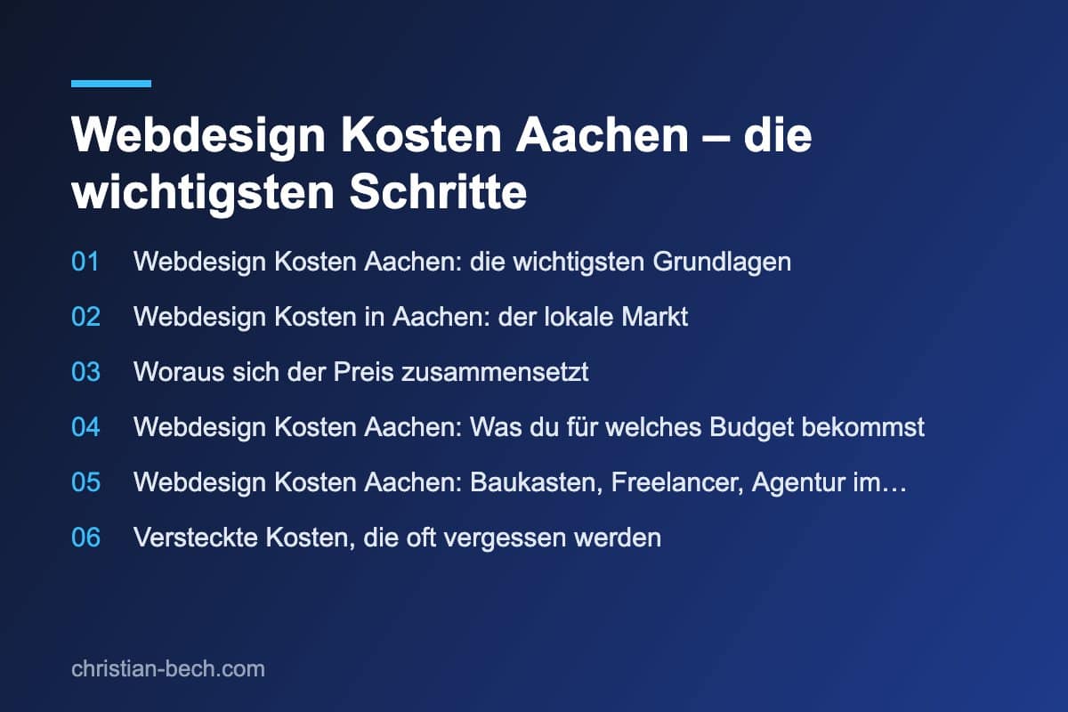Webdesign Kosten Aachen – die wichtigsten Schritte