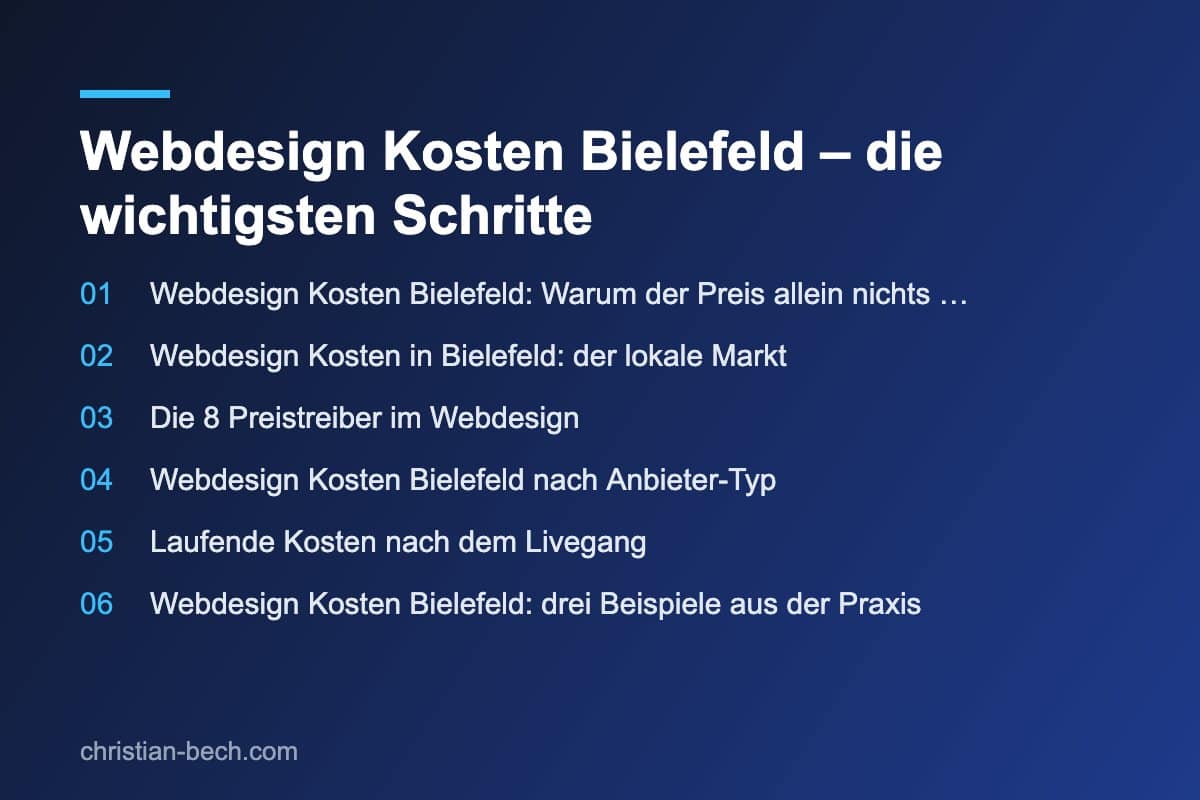 Webdesign Kosten Bielefeld – die wichtigsten Schritte