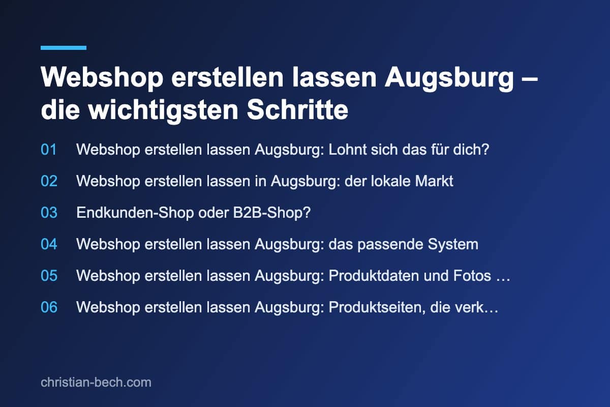 Webshop erstellen lassen Augsburg – die wichtigsten Schritte
