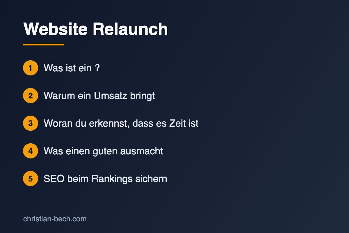 Website Relaunch mit Christian Bech