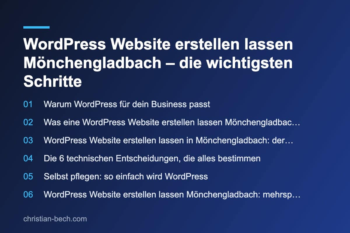 WordPress Website Mönchengladbach: Ablauf und Pakete