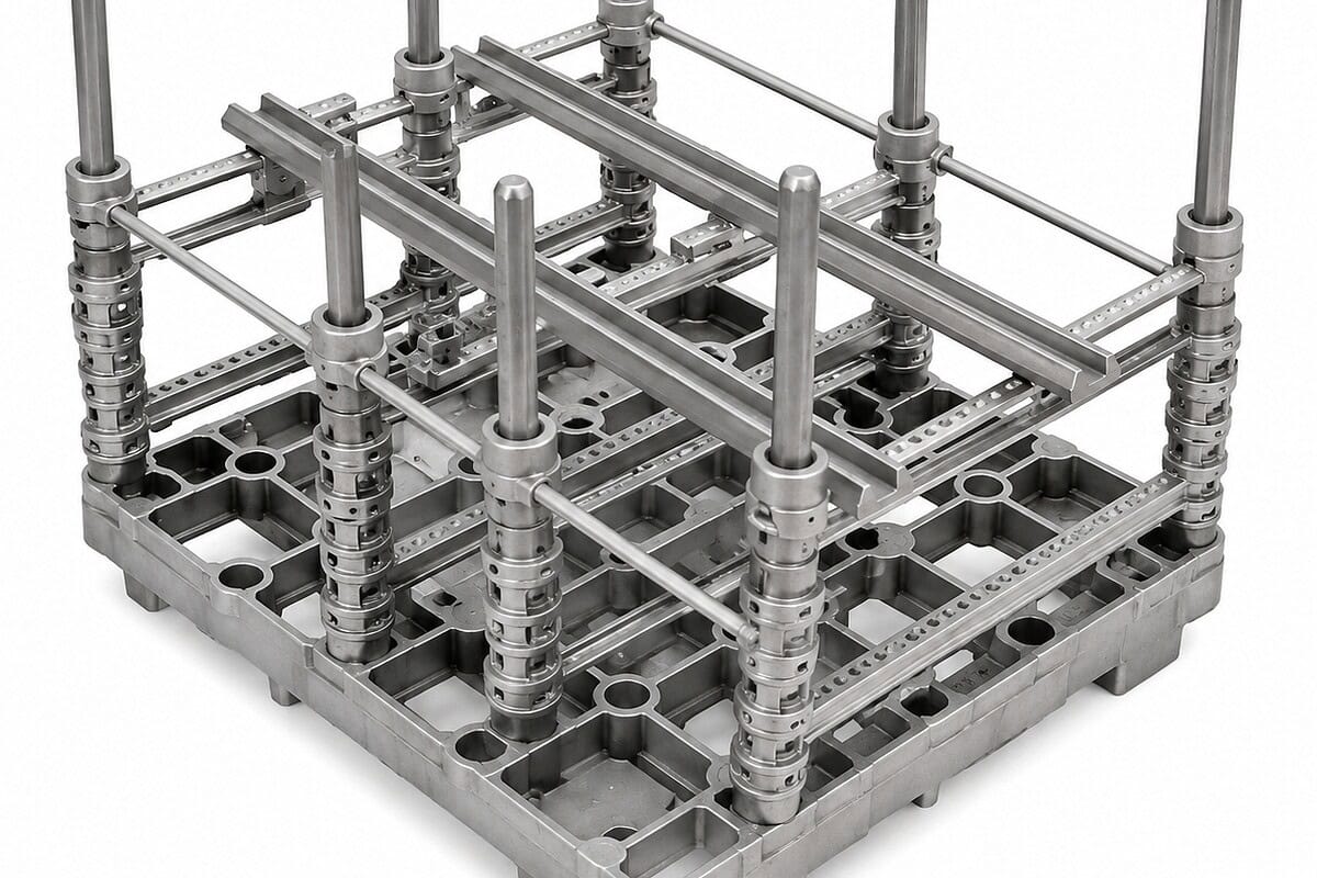 Custom heat treatment fixture for furnace workpiece positioning