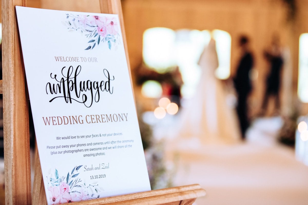 Unplugged ceremony at Colshaw Hall