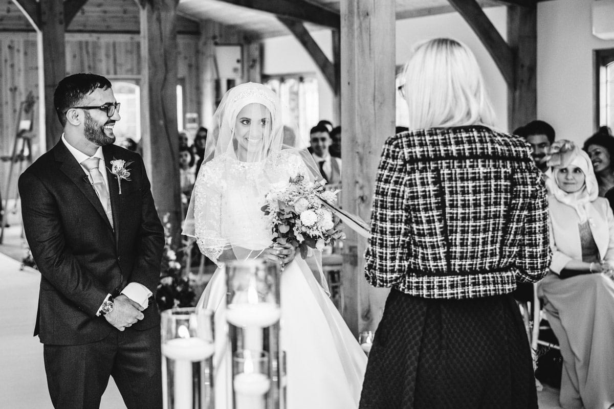 Wedding ceremony at Colshaw Hall Wedding Venue