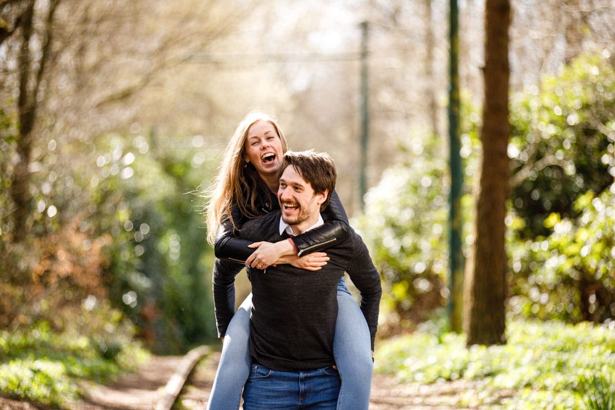 heaton park pre-wedding photograph of Sophie & Joel