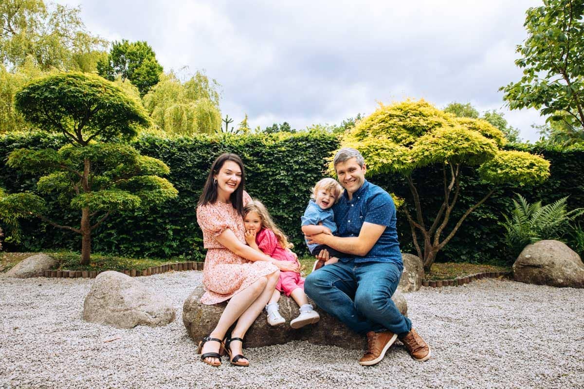 Family Photoshoot with mum dad and kids at walkden gardens