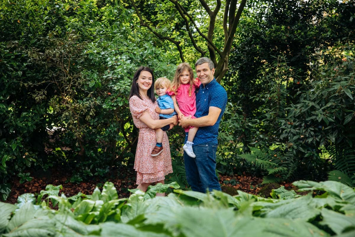 Family Photoshoot with mum dad and kids at walkden gardens