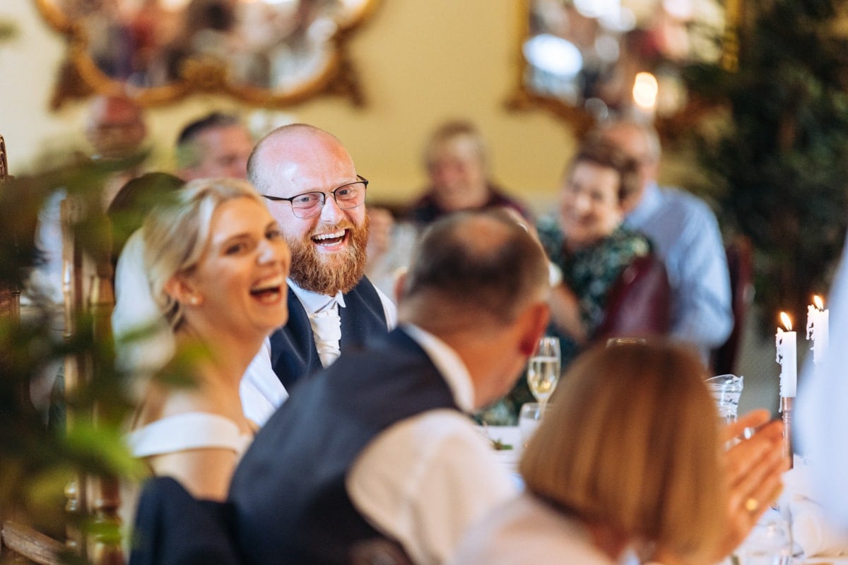 wedding breakfast room at eshott hall northumberland wedding venue