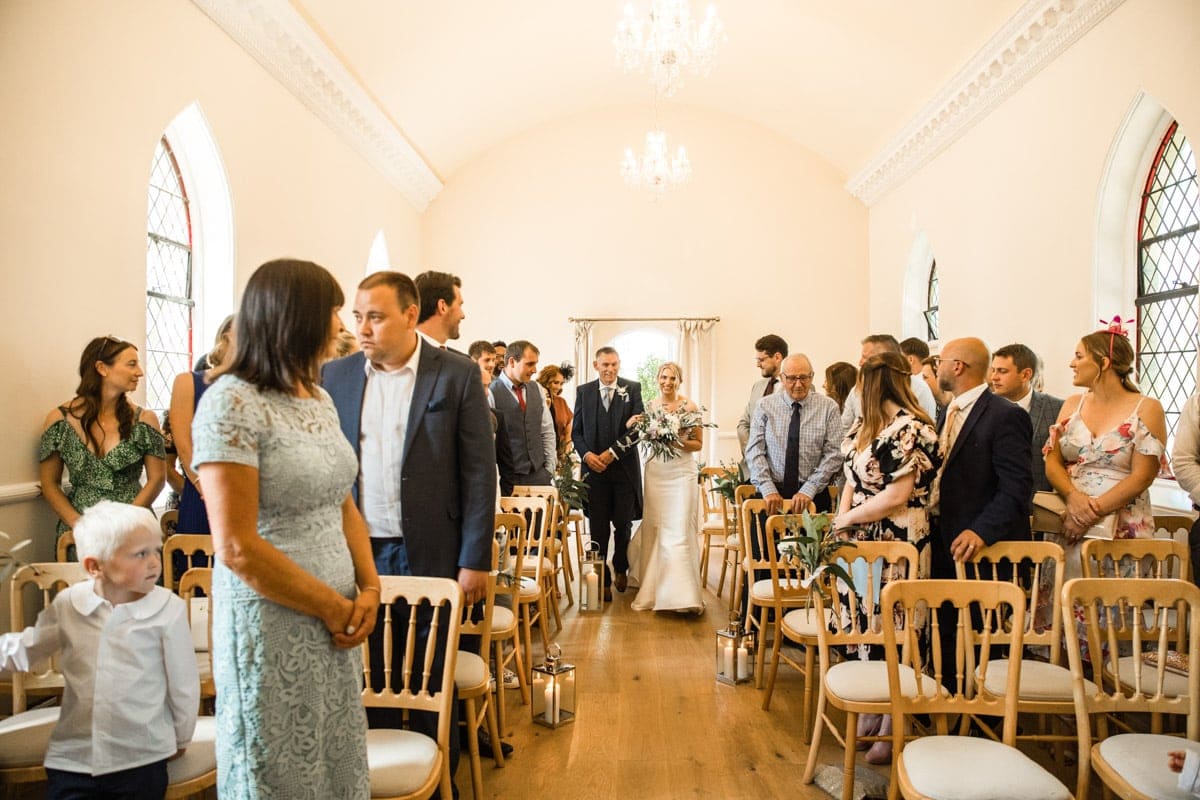eshott hall chapel for the wedding ceremony