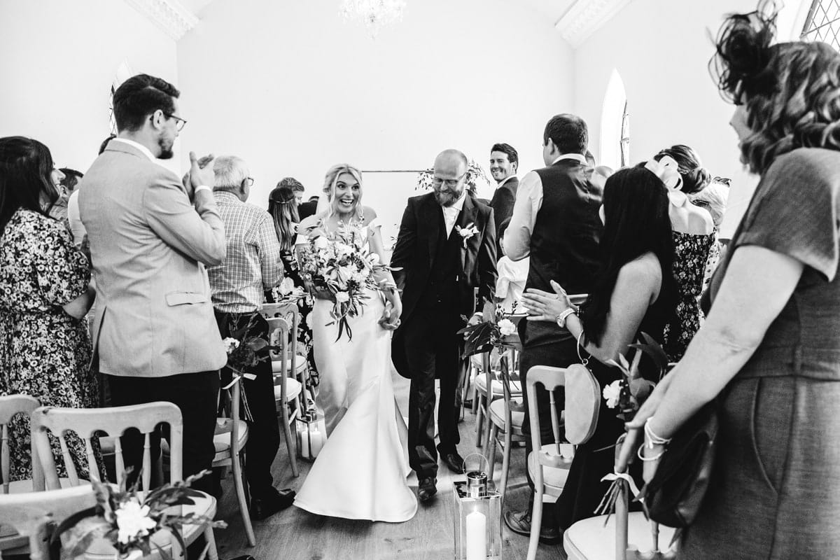 confetti at eshott hall chapel