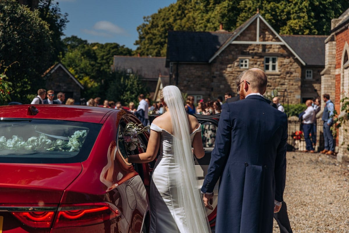 confetti at eshott hall chapel