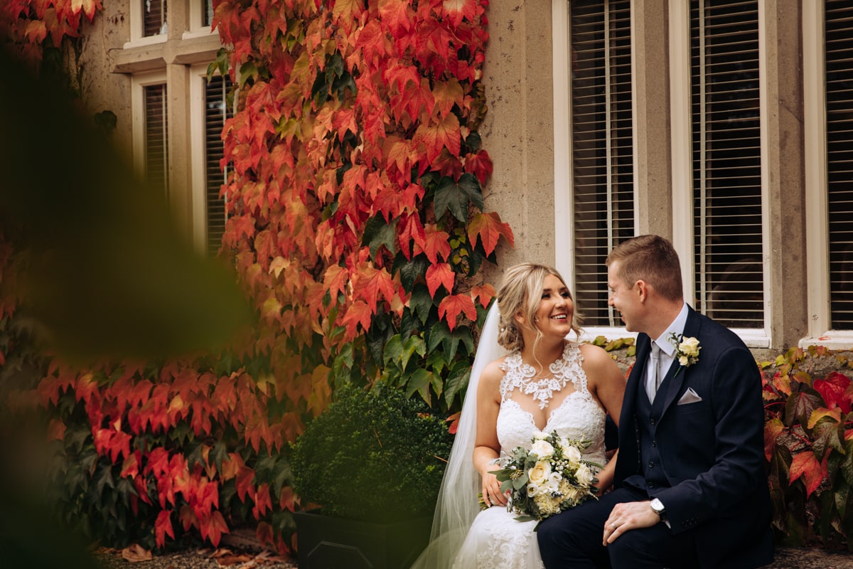 bride and groom portraits at mitton hall cheshire
