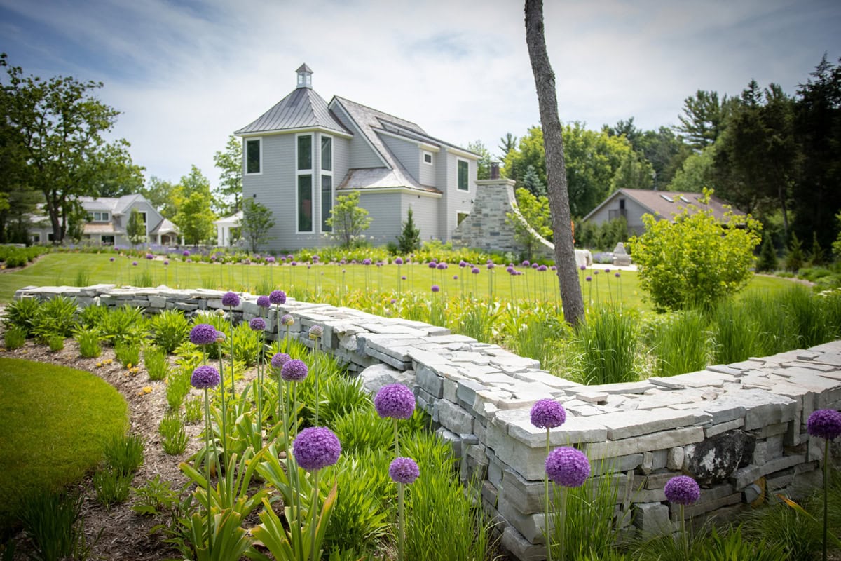 garden and stone wall