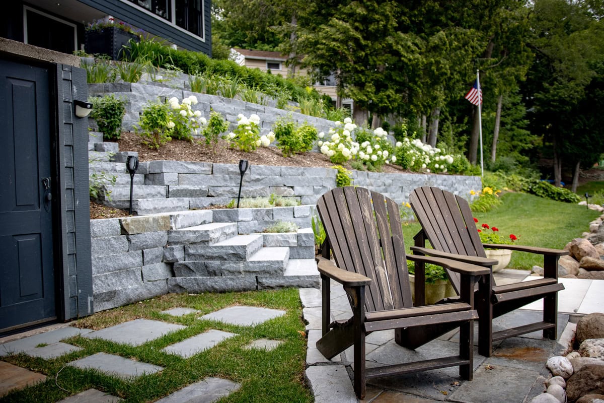 two chairs on a patio
