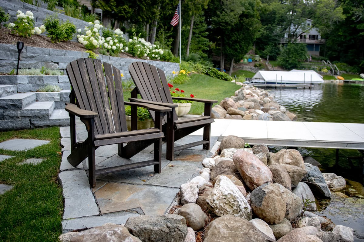 two chairs on a patio