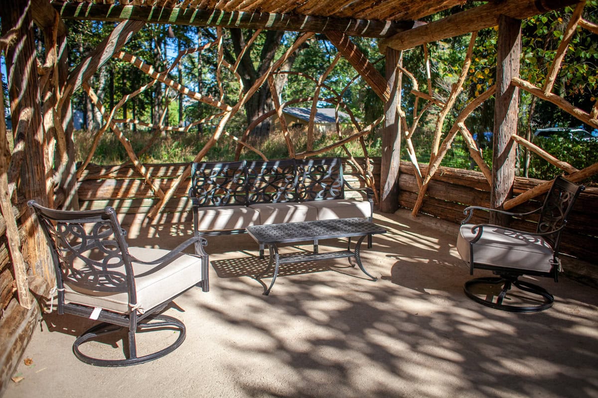 log Pergola with furniture