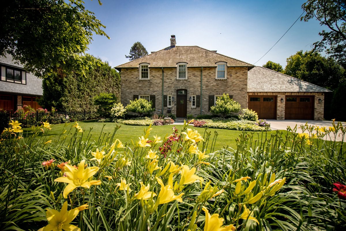 home with flowers