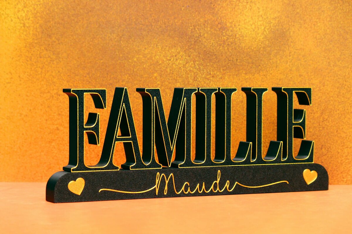 Support FAMILLE Personnalisé en Impression 3D – Un Cadeau Unique et Chaleureux pour les Foyers Unis | MonCadeau3D