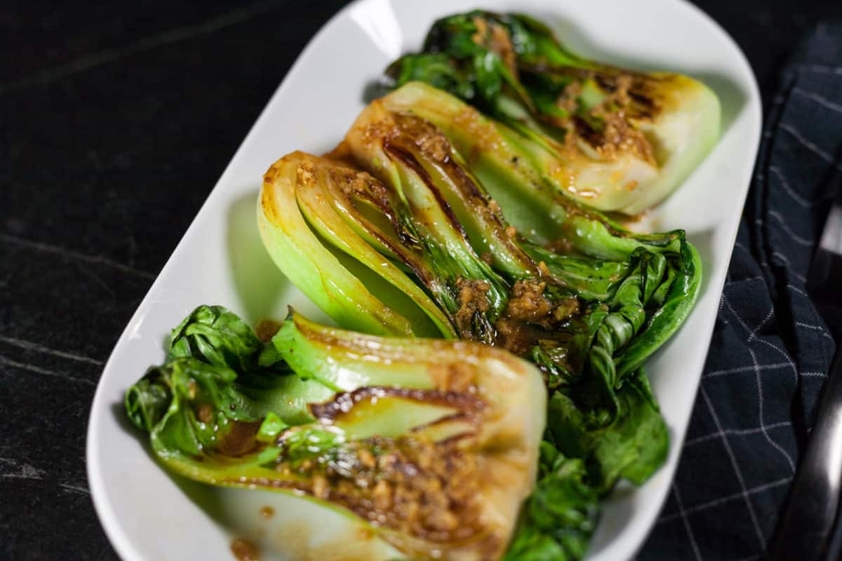 Seared Bok Choy with Garlic and Ginger