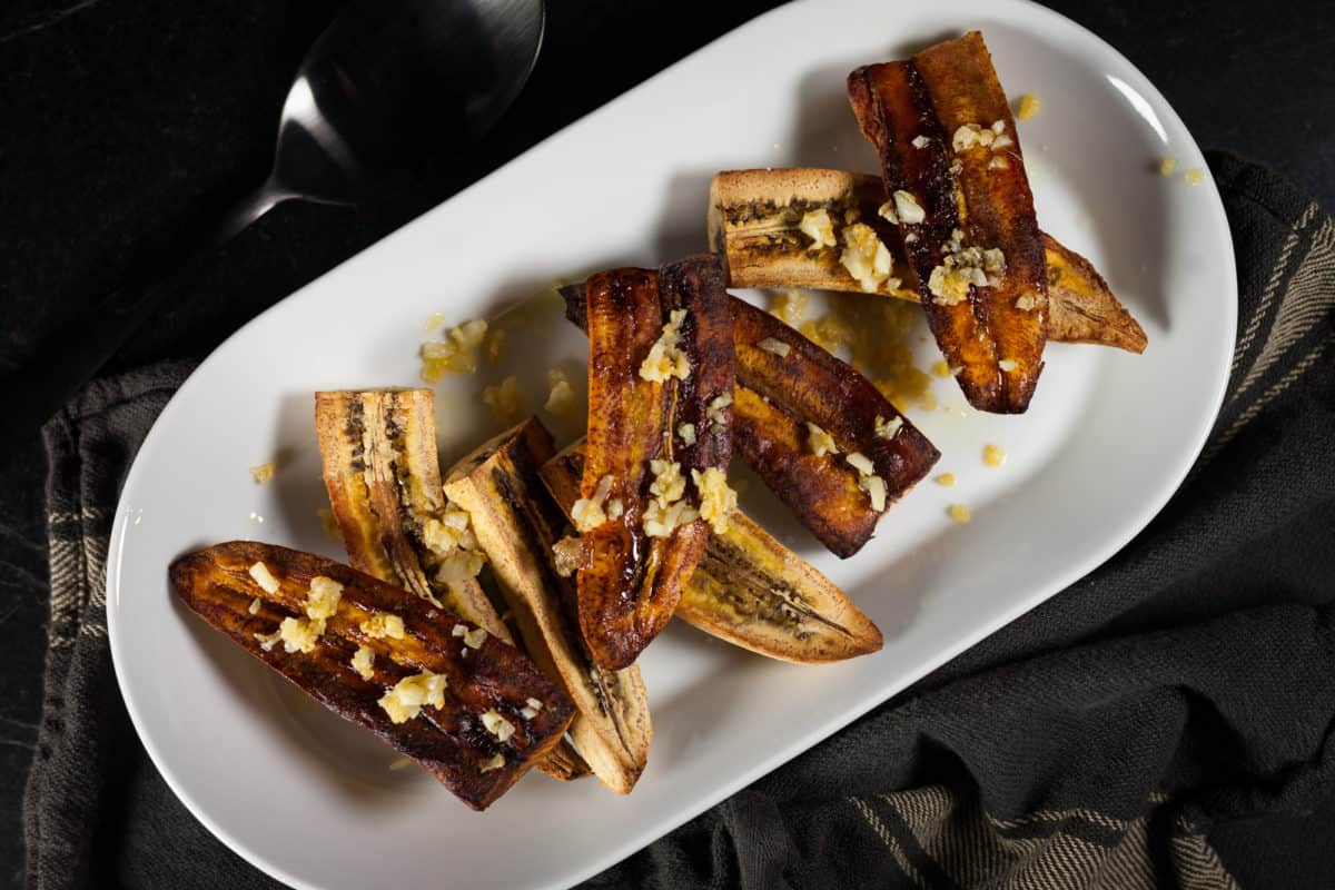 Baked Plantains with Garlic and Butter