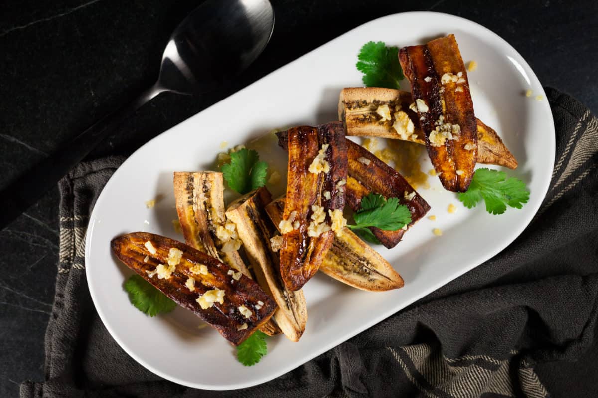 Baked Plantains with Garlic and Butter