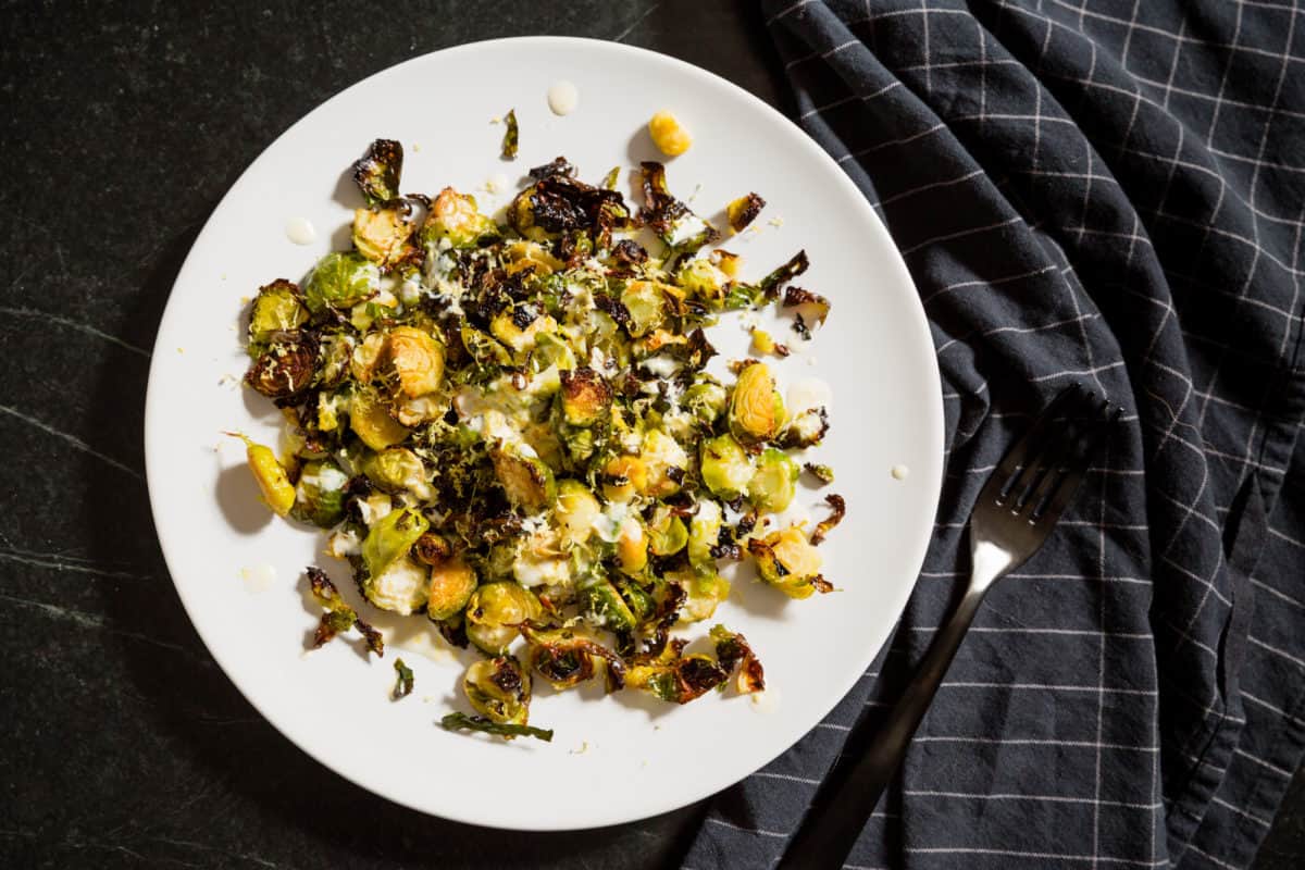 Roasted Brussel Sprouts with Lemon Aioli